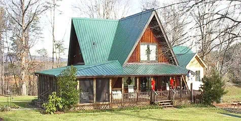 green chalet metal roof in maine